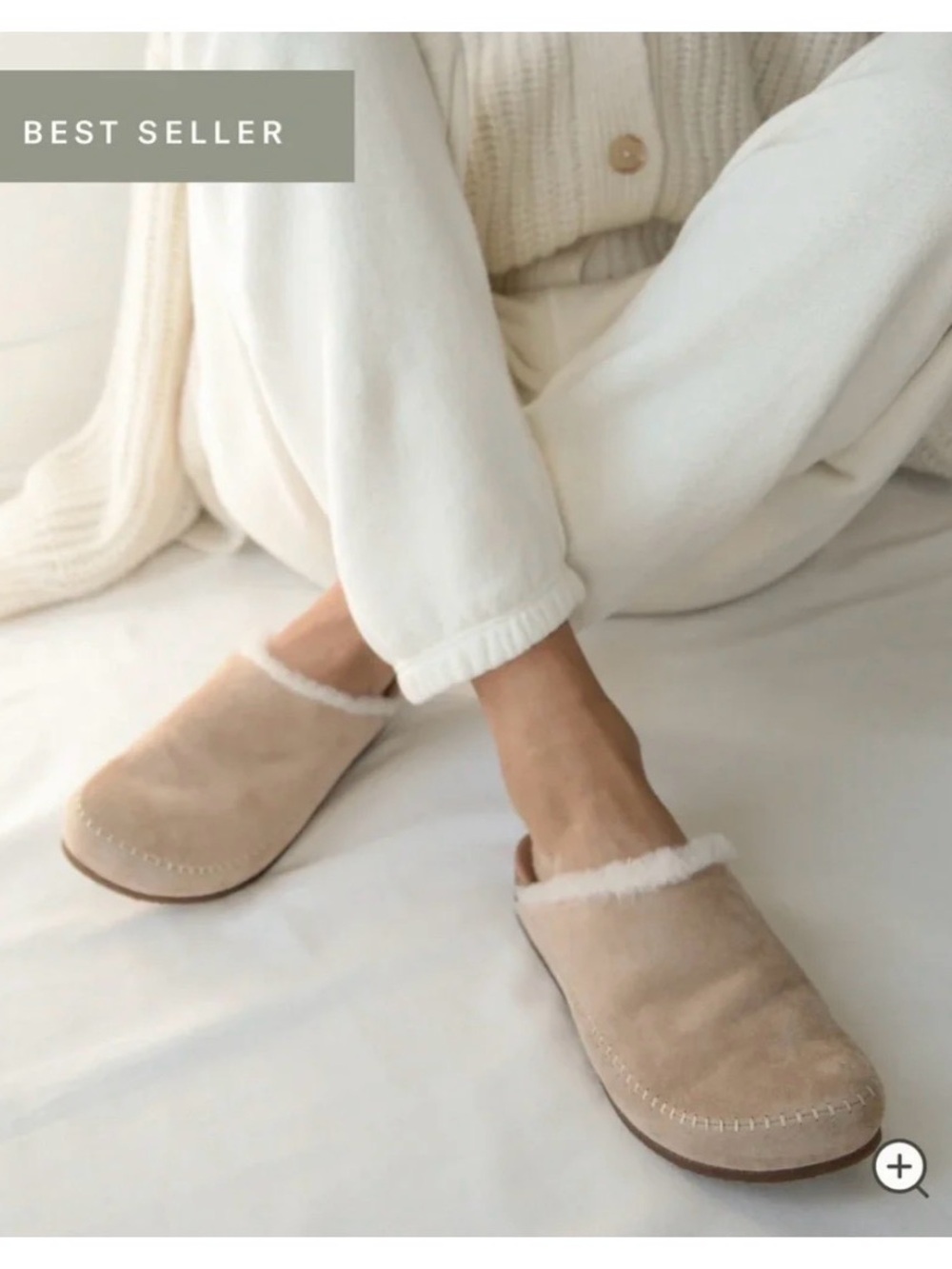 Jenni Kayne Neutral Beige Faux-Shearling Slip-On Mules